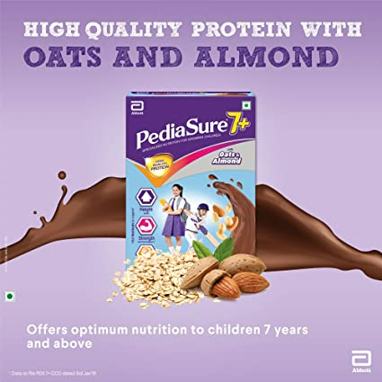 Pediasure 7 Plus Oats & Almond Nutrition Drink Powder Chocolate Flavour for Infants | Grocsy