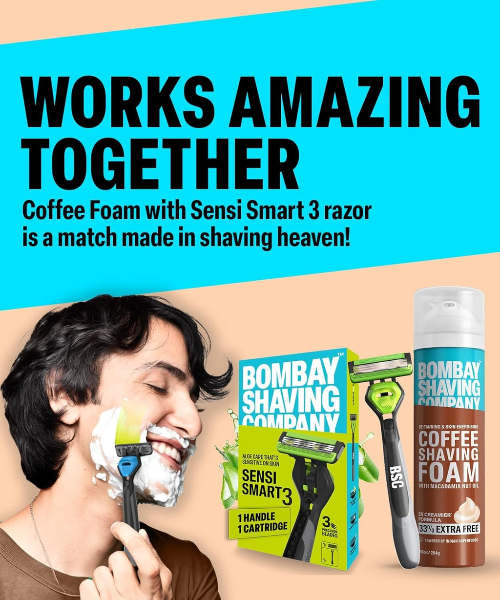 Bombay Shaving Company Coffee Shaving Foam with Macadamia Nut Oil | Grocsy