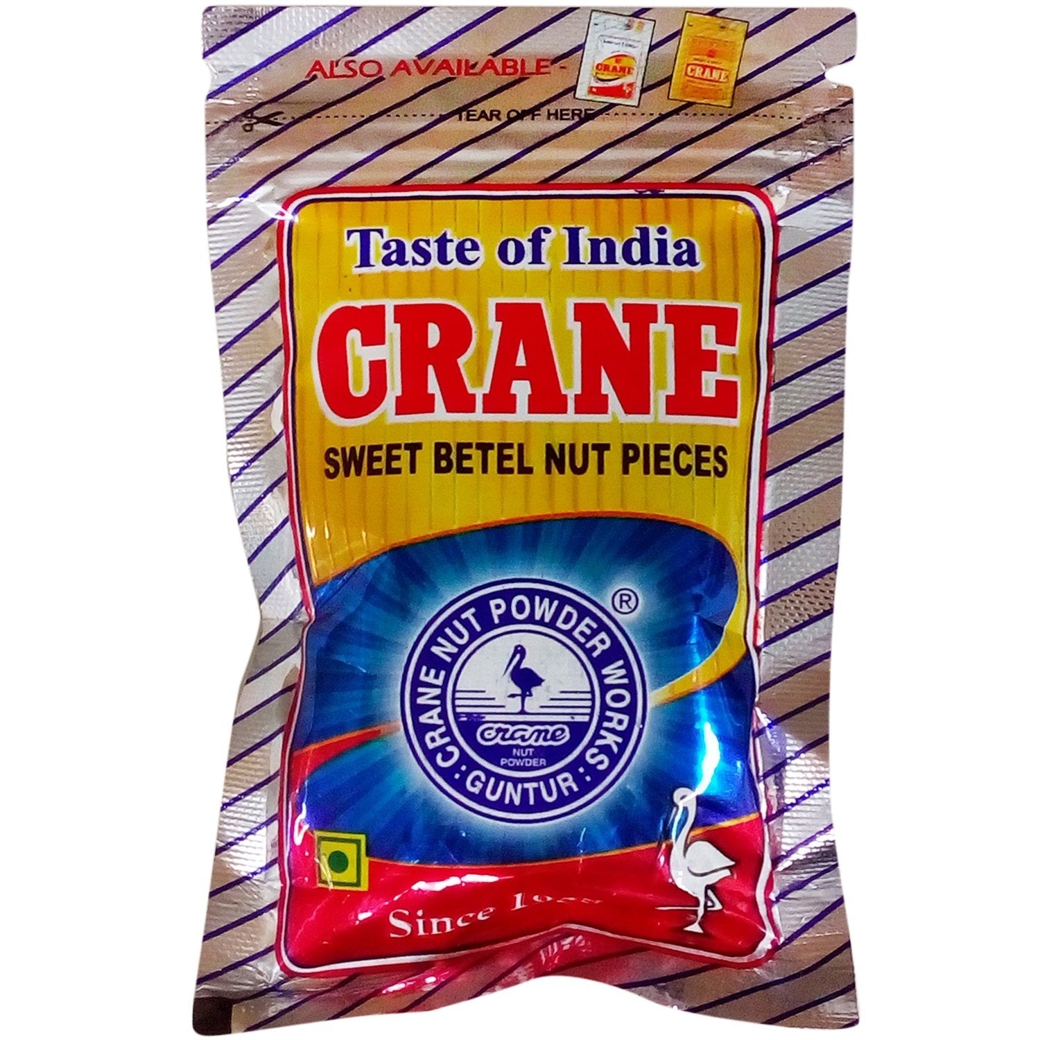 Crane Betel Nut Pieces Sweet Blue Pouch | Crane Supari | Premium Quality Taste of India Mouth Freshener | Grocsy