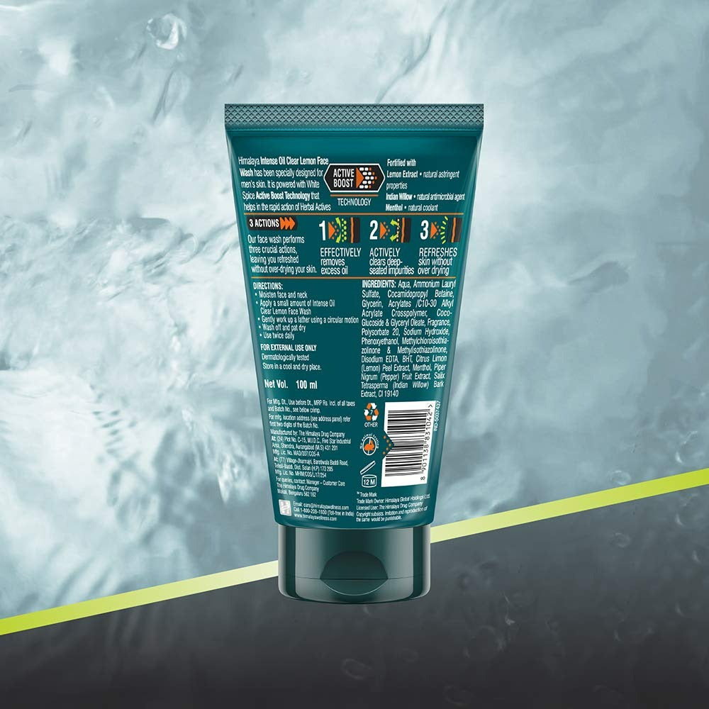 Himalaya Men Intense Oil Clear Lemon Face Wash | Grocsy