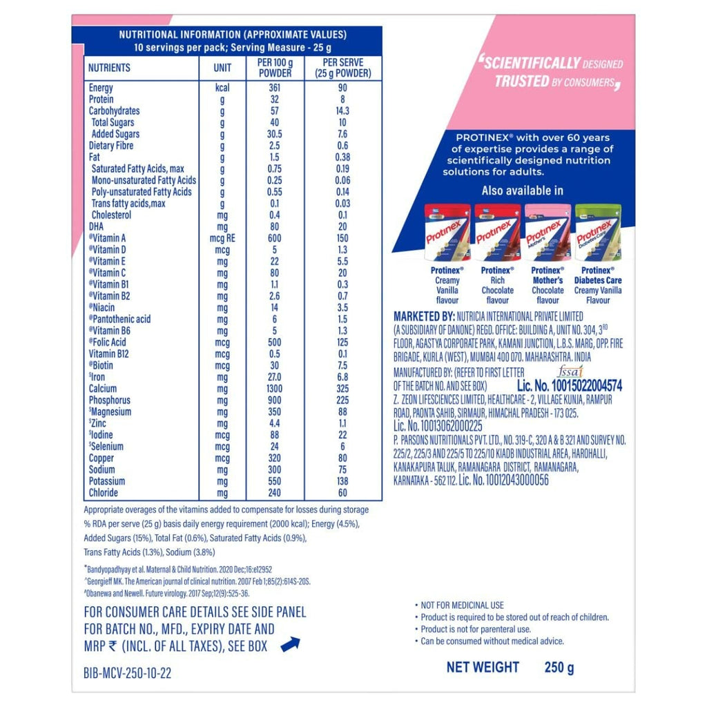 Protinex Mother's Nutritional Mix - Creamy Vanilla Flavour | With 28 Vital Nutrients to Support Healthy Birth Weight, Brain Development & Immunity | Grocsy