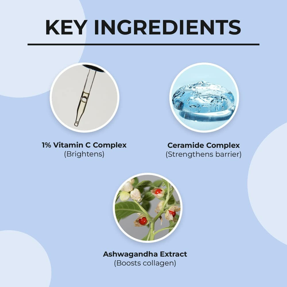 Dr. Sheth's Ceramide & Vitamin C Oil Free Moisturizer Hydrate & Brighten Skin With Vitamin C, Ceramide & Ashwagandha, For All Skin Types | Grocsy