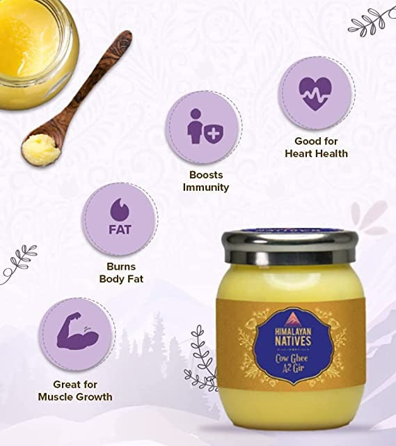 Himalayan Natives A2 Gir Cow Ghee | Homemade A2 Cow Desi Ghee | Traditional Charned Ghee | Grocsy