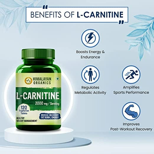 Himalayan Organics L Carnitine 2000mg/Serving Tablets | Grocsy