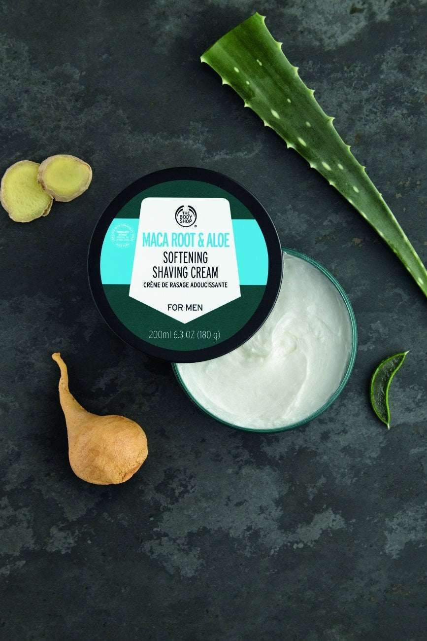 The Body Shop Maca Root & Aloe Softening Shaving Cream For Men | Grocsy