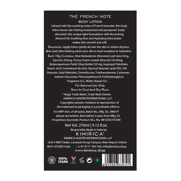 Kimirica The French Note Body Lotion | Grocsy