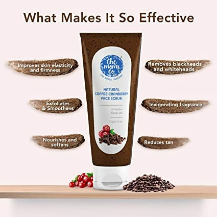 The Moms Co Natural Cranberry Coffee Face Scrub | Grocsy