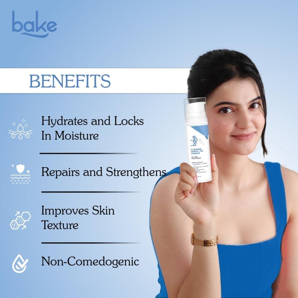Bake Super Glow+ Oil Free Ceramide Barrier Repair Moisturiser | Grocsy