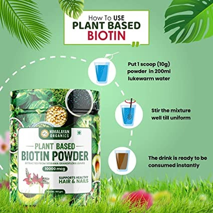 Himalayan Organics Plant Based Biotin 10000mcg Capsules | Grocsy