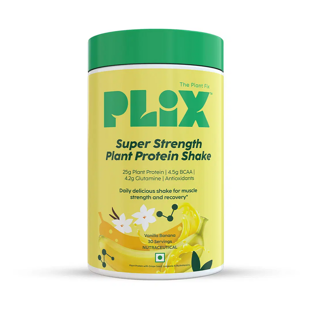 PLIX The Plant Fix Strength Vegan Plant Protein Powder - Vanilla | Grocsy