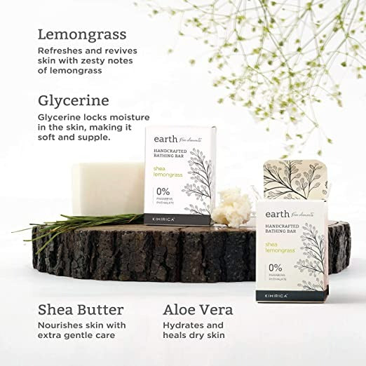 Kimirica Earth Shea Lemongrass Bathing Soap Bar | Grocsy