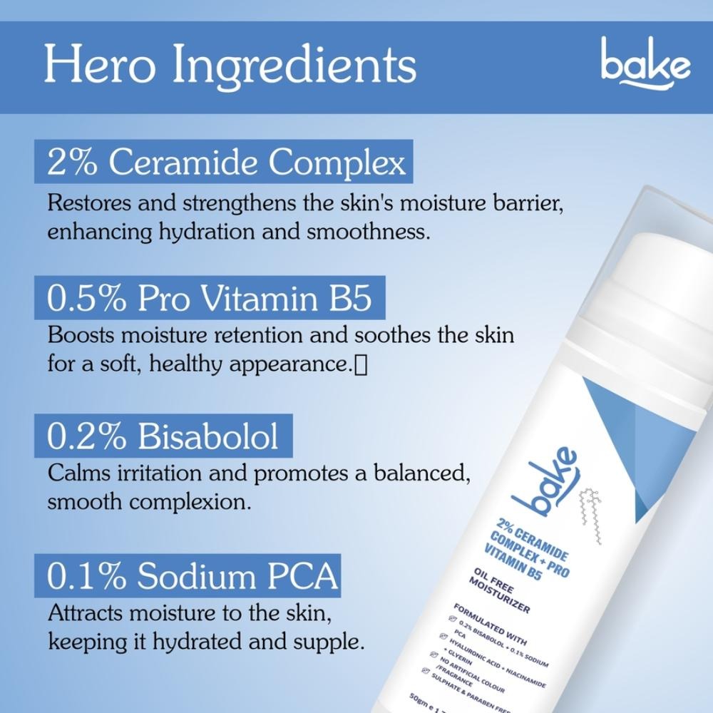 Bake Super Glow+ Oil Free Ceramide Barrier Repair Moisturiser | Grocsy