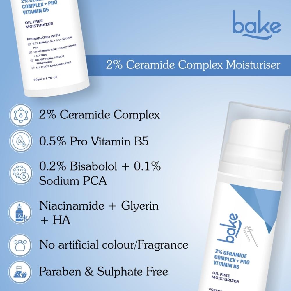 Bake Super Glow+ Oil Free Ceramide Barrier Repair Moisturiser | Grocsy
