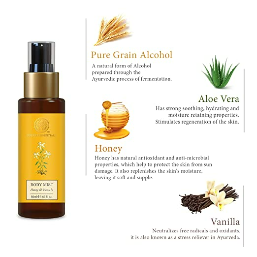 Forest Essentials Body Mist Honey & Vanilla | Grocsy