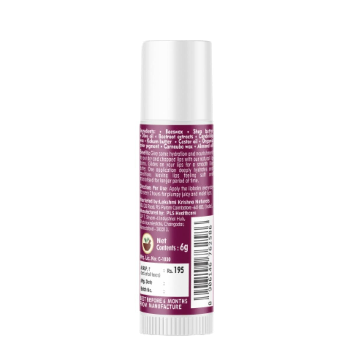 Lakshmi Krishna Naturals Beetroot Lip Balm | Grocsy