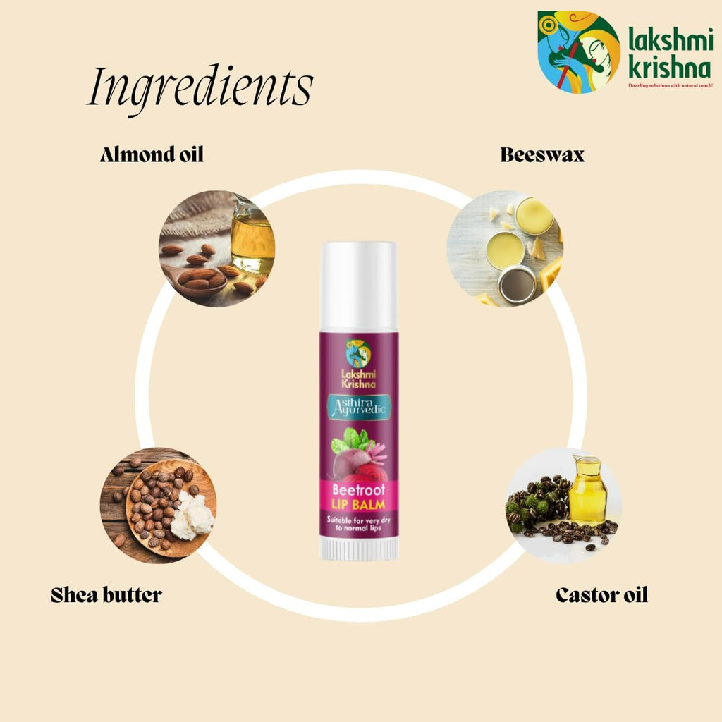 Lakshmi Krishna Naturals Beetroot Lip Balm | Grocsy