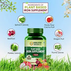 Himalayan Organics Plant Based Iron Supplement + Folate Vegetarian Capsules | Grocsy