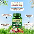 Himalayan Organics Plant Based Iron Supplement + Folate Vegetarian Capsules | Grocsy