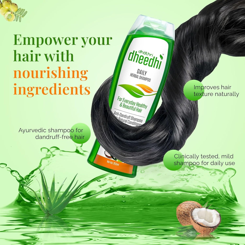 Dhathri Ayurveda Dheedhi Daily Herbal Shampoo | Grocsy