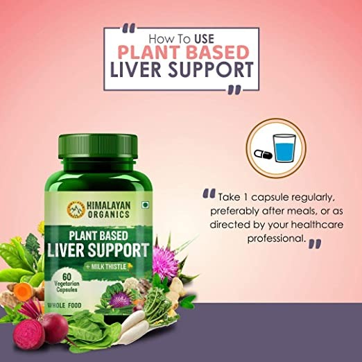 Himalayan Organics Plant Based Liver Support + Milk Thistle Vegetarian Capsules | Grocsy