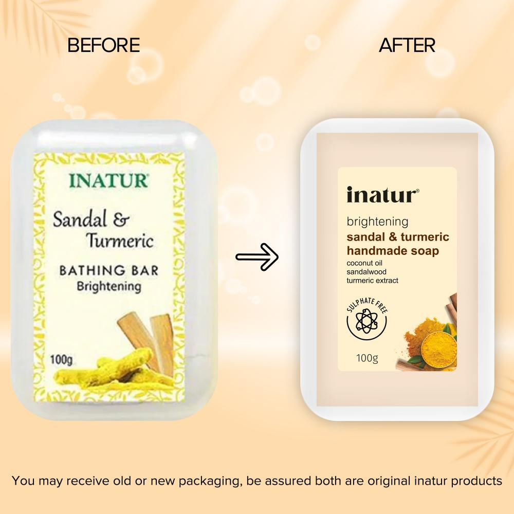 Inatur Sandal & Turmeric Bathing Bar | Grocsy