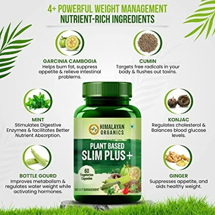 Himalayan Organics Plant Based Slim Plus + Vegetarian Capsules | Grocsy