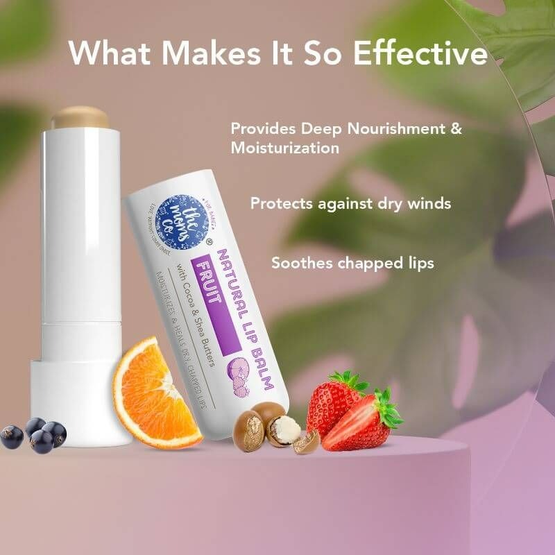 The Moms Co Natural Fruit Lip Balm | Grocsy