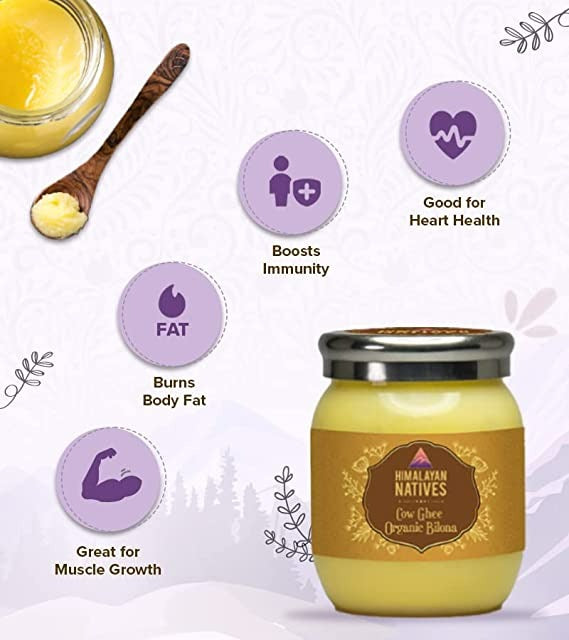 Himalayan Natives Organic Cow Bilona Ghee | Made From Grass Fed Cow's Milk | Organic Ghee | Grocsy