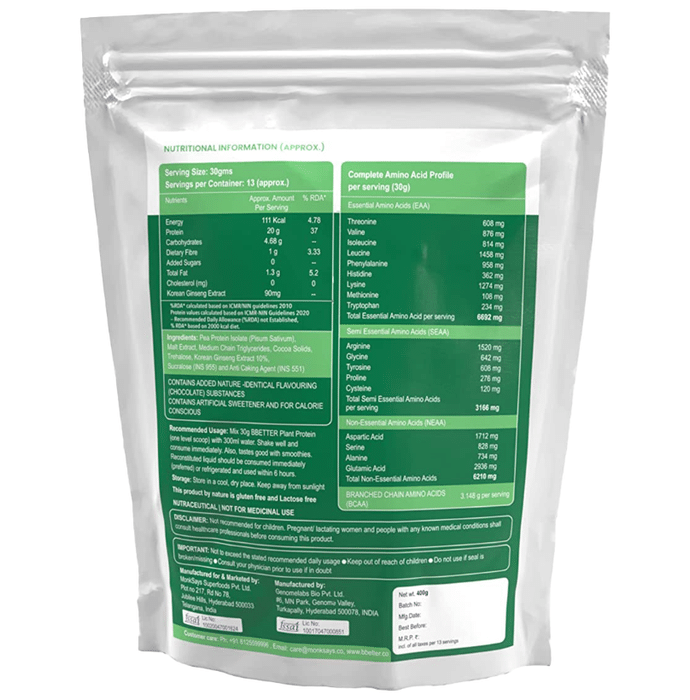 BBETTER Plant Protein Powder for Men & Women - Strawberry Flavour | Grocsy