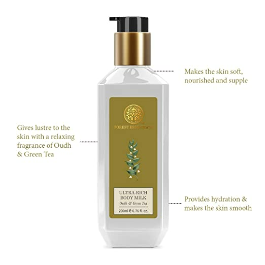 Forest Essentials Ultra-Rich Body Milk Oudh & Green Tea | Grocsy
