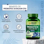 Himalayan Organics Probiotics 35 Billion CFU Prebiotics Vegetarian Capsules | Grocsy