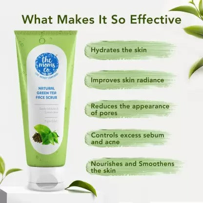The Moms Co Natural Green Tea Face Scrub | Grocsy