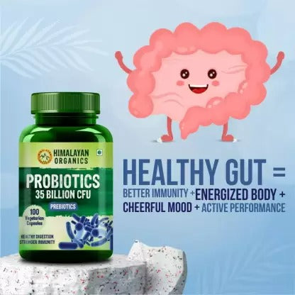 Himalayan Organics Probiotics 35 Billion CFU Prebiotics Vegetarian Capsules | Grocsy