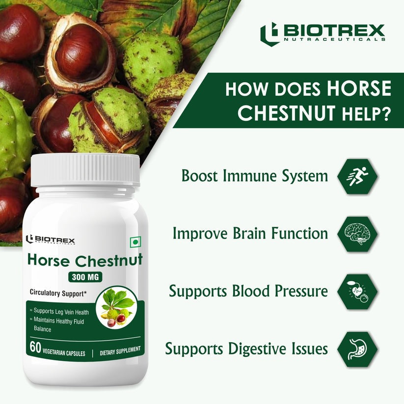 Biotrex Horse Chestnut 300Mg Veg Capsules | Grocsy