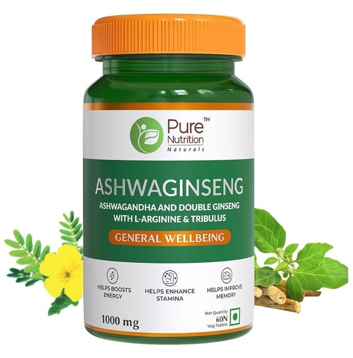 Pure Nutrition Ashwaginseng Veg Tablets | Grocsy