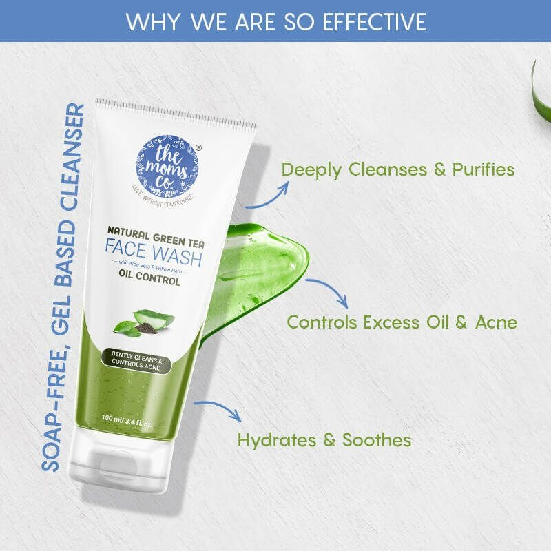 The Moms Co Natural Green Tea Face Wash | Grocsy