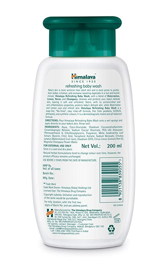 Himalaya Herbals - Refreshing Baby Wash | Grocsy