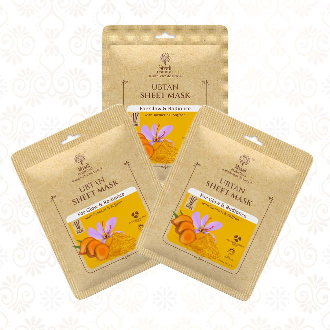 Khadi Essentials Ubtan Serum Sheet Mask | Grocsy