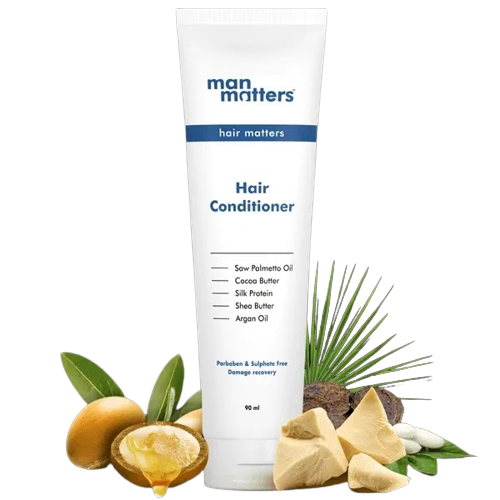 Man Matters Hair Conditioner For Men With Silk protein, Shea butter, Argan Oil, Cocoa Butter, & Saw Palmetto Oil. | Grocsy