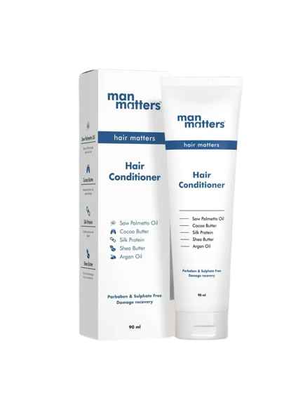 Man Matters Hair Conditioner For Men With Silk protein, Shea butter, Argan Oil, Cocoa Butter, & Saw Palmetto Oil. | Grocsy