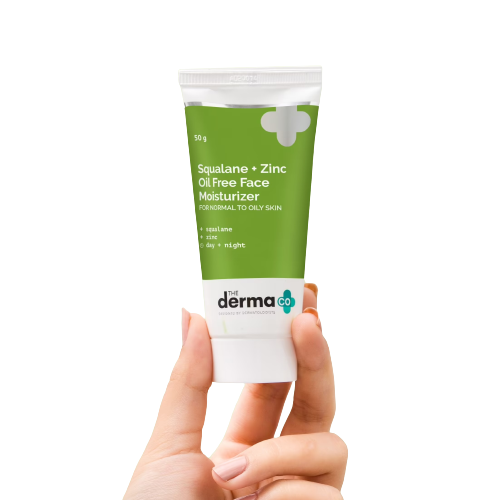 The Derma Co Squalene + Zinc Oil-Free Moisturizer for Normal to Oily Skin | Grocsy