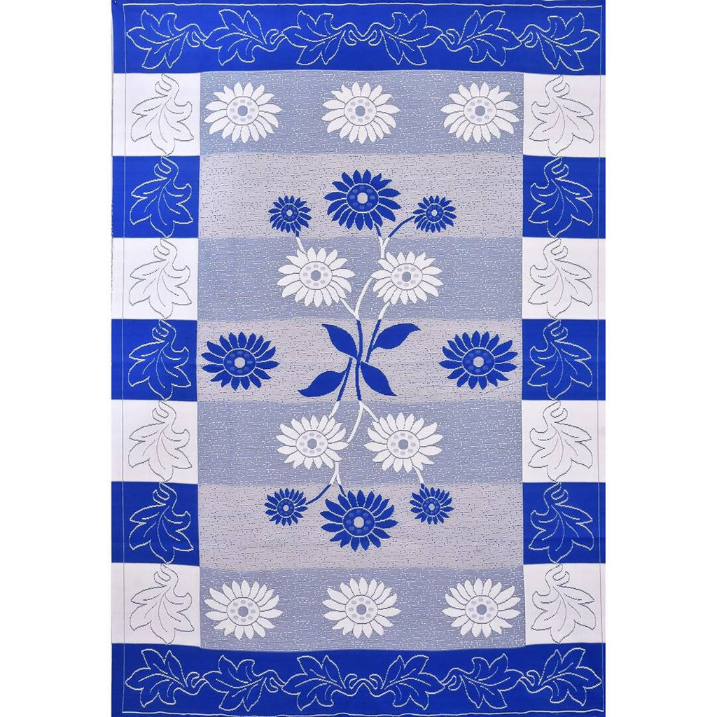 Yellow Weaves Designer Center 4 Seater Table Cover - Blue | Grocsy