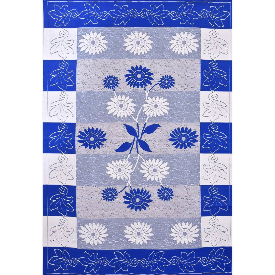 Yellow Weaves Designer Center 4 Seater Table Cover - Blue | Grocsy