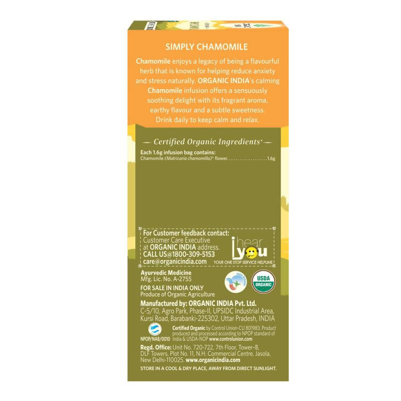 Organic India Simply Chamomile Tea Bags | Grocsy