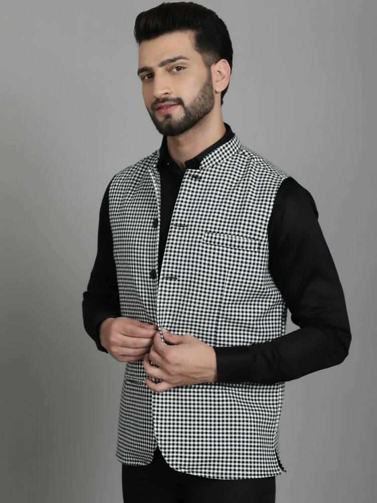 Even Apparels Nehru Jacket With Welt Pockets - Multi | Grocsy