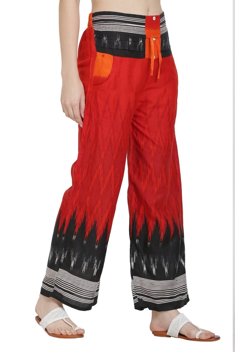 Asmaani Red Color Print Palazzo | Grocsy