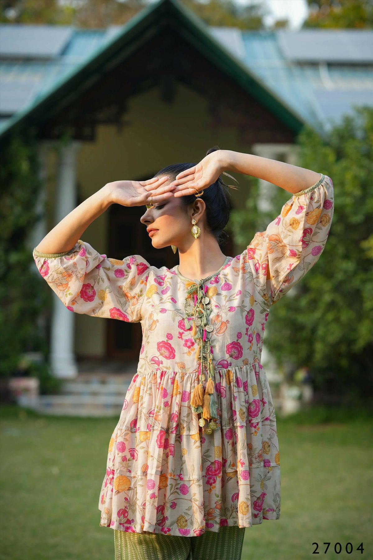 Women's Casual Fashionable Multi Mull Cotton co-ord set - Anya | Grocsy