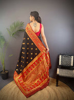 Joban Fashion Red Butti Banarasi Silk Sarees | Grocsy