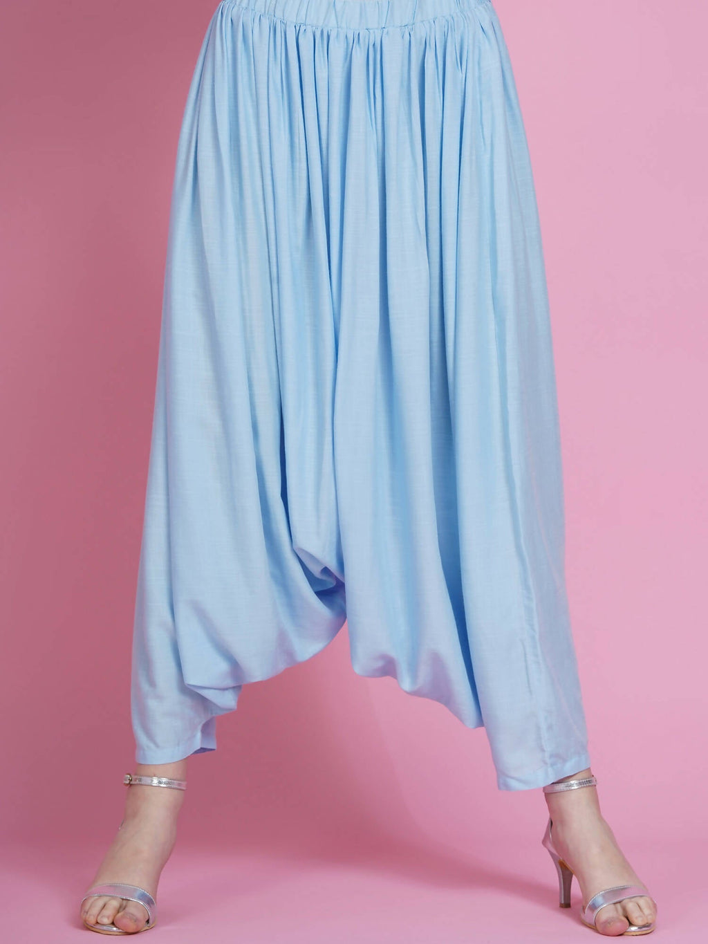 Women Republic Powder Blue Hand Embellished Kurta With Harem Pants | Grocsy