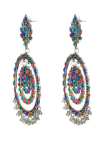 Mominos Fashion Johar Kamal Women's Multi Colour Kundan Circles Earrings